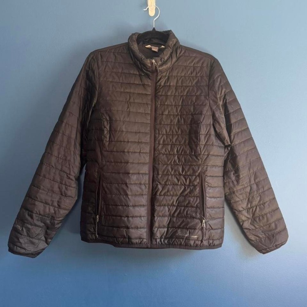 Eddie Bauer Black Down Puffer Jacket Women's Size Small EB700 Winter Ski Outdoor